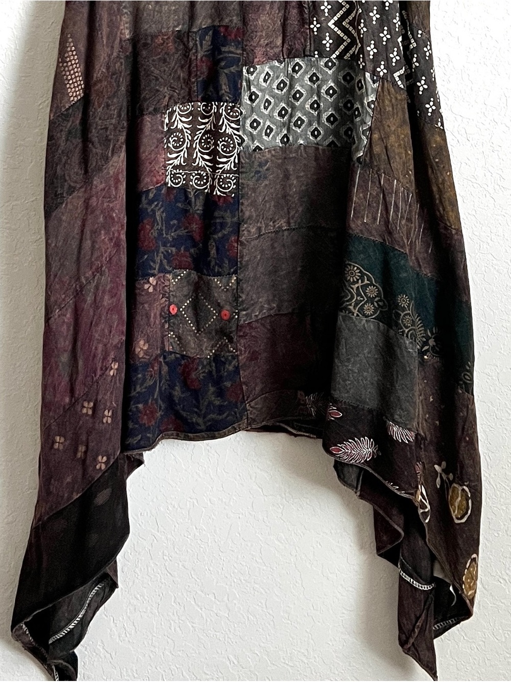 EARTHBOUND Patchwork Boho Dress Handkerchief Hem Sleeveless Gypsy Fairy NWT S - Picture 4 of 10